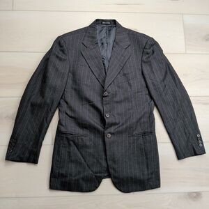 Loro Piana Pal Zileri Blazer Sport Coat Mens 40R 100% Cashmere Black Pinstripes